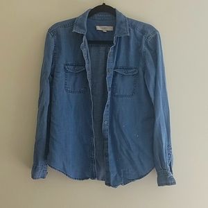 Loft Chombray Button Up Shirt